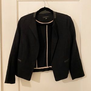 Ann Taylor tweed jacket leather trim blazer 2